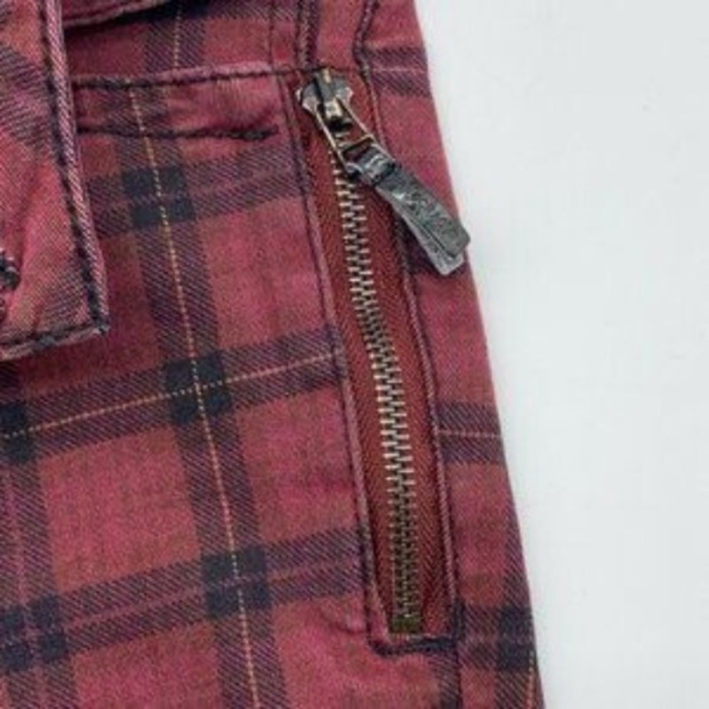 Democracy Women's Red Black Plaid Freedom Jegging Skinny Ankle Jeans Pant Size 7 - Picture 5 of 8